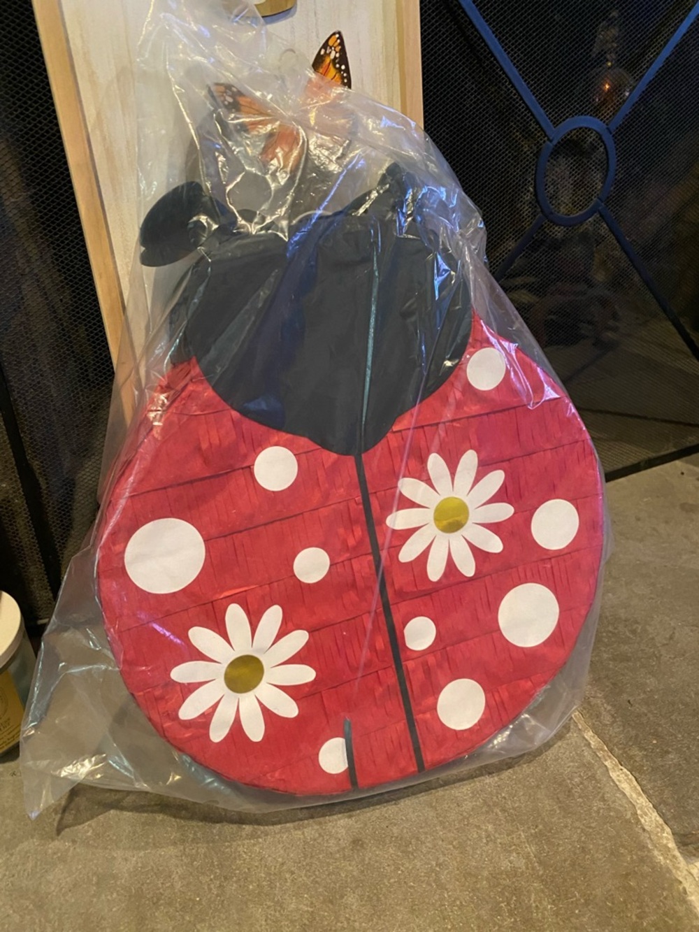 Ladybug Piñata with Daisy Accents - Red & Black New in Bag